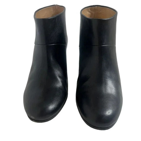 Maison Martin Margiela Paris Black Leather Heeled Booties Size 37 38WU0239 - Picture 3 of 13